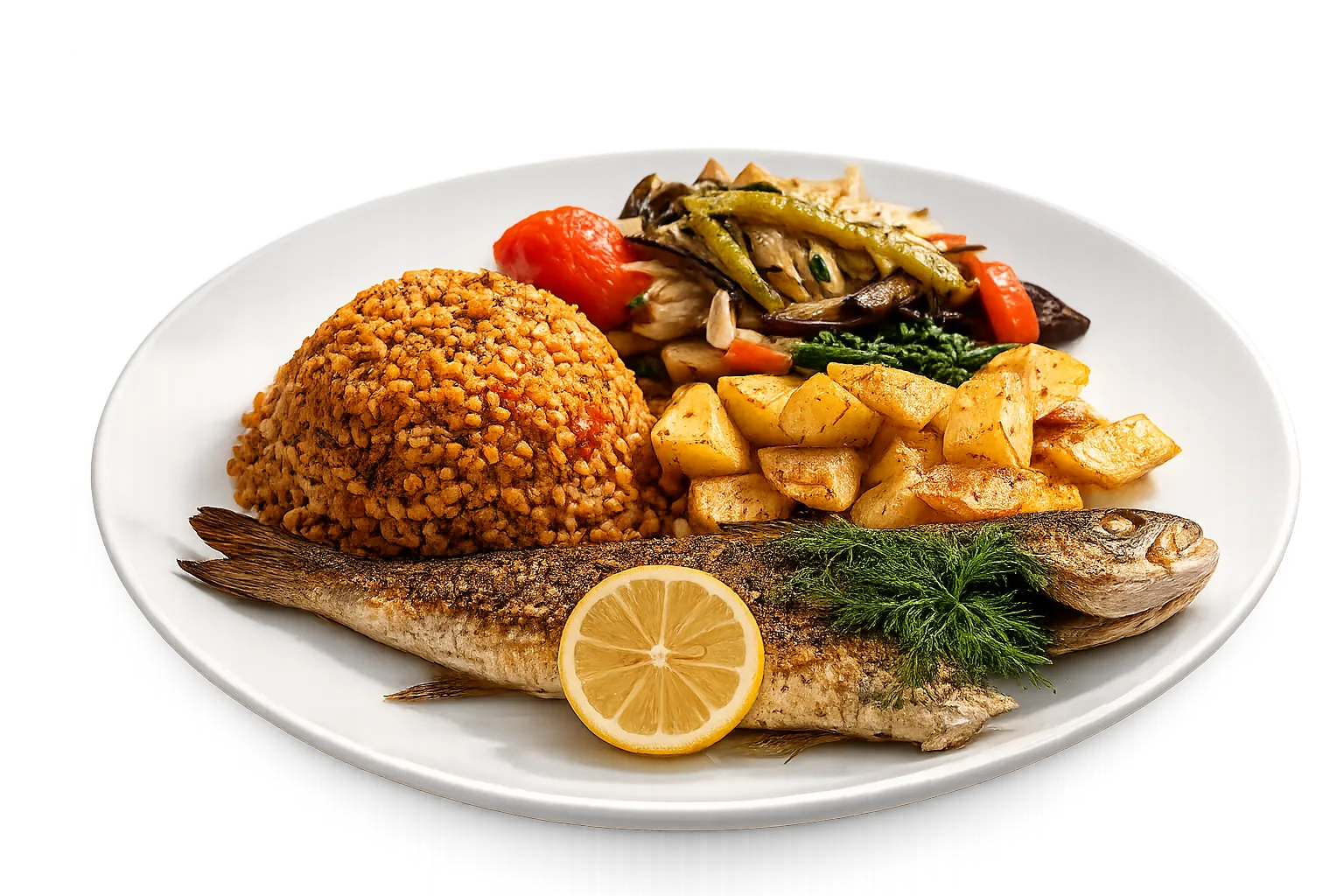 Poisson grille avec garniture