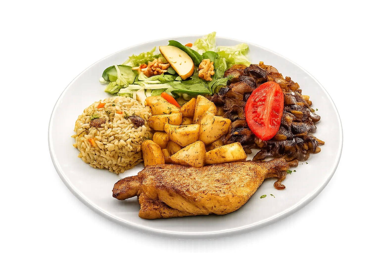 Assiette de poulet roti